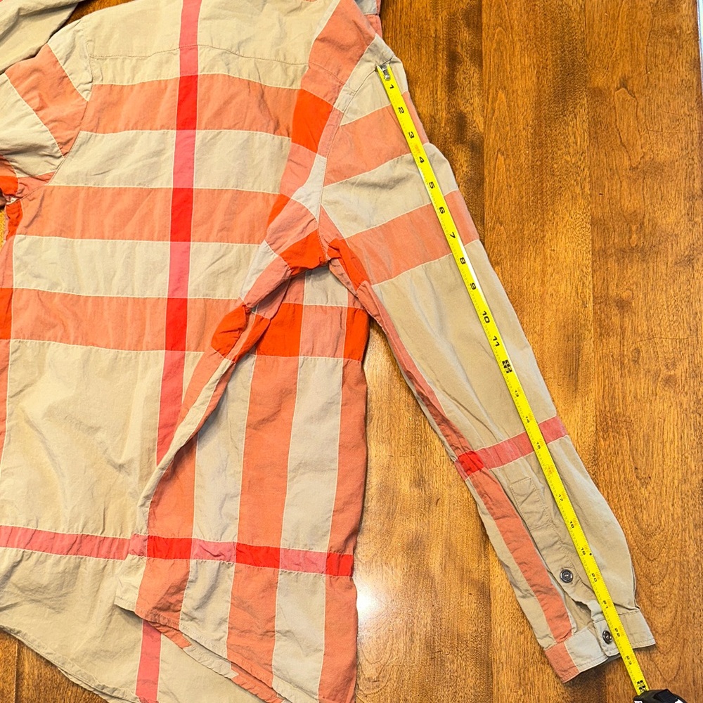 BURBERRY BRIT Checkered Blouse - Red, Orange and Tan - Picture 10 of 12